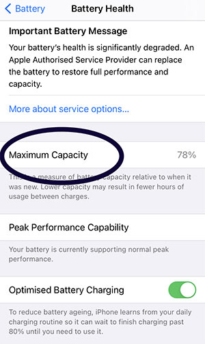 Steps to check iphone battery health